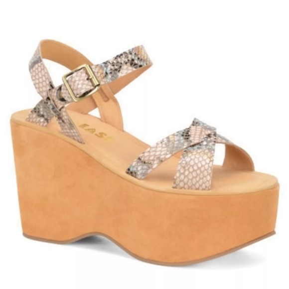 Kork-Ease x Free People Elysse Platform Suede Leather 70s Bohemian Sandals - Picture 1 of 5